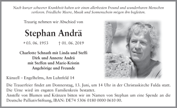 Traueranzeige von Stephan Andrä von FZ