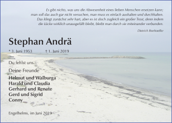 Traueranzeige von Stephan Andrä von FZ