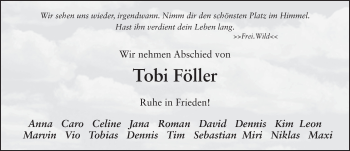 Traueranzeige von Tobias F?ller von FZ