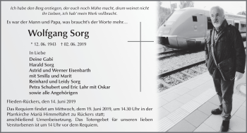 Traueranzeige von Wolfgang Sorg von FZ