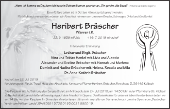 Traueranzeige von Heribert Bräscher von FZ
