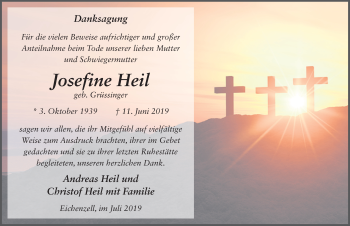Traueranzeige von Josefine Heil von FZ