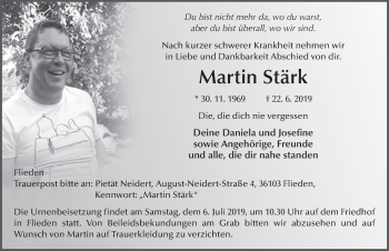 Traueranzeige von Martin Stärk von FZ