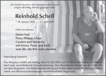 Traueranzeige von Reinhold Schell von FZ