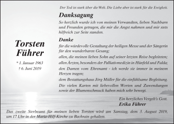 Traueranzeige von Torsten Führer von FZ