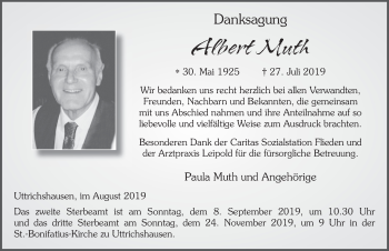 Traueranzeige von Albert Muth von FZ