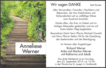 Traueranzeige von Anneliese Werner von FZ