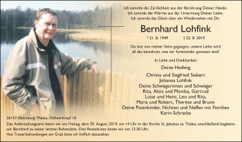 Traueranzeige von Bernhard Lohfink von FZ