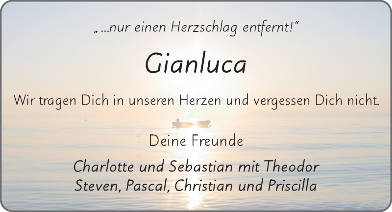  Traueranzeige für Gianluca La Porta vom 24.08.2019 aus FZ