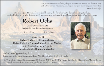 Traueranzeige von Robert Ochs von FZ
