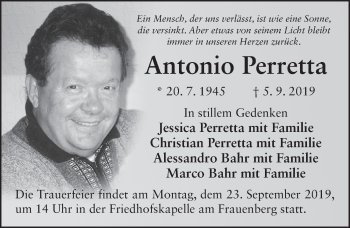 Traueranzeige von Antonio Perretta von FZ