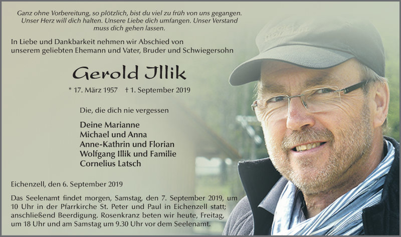  Traueranzeige für Gerold Illik vom 06.09.2019 aus FZ