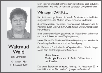 Traueranzeige von Waltraud Wald von FZ