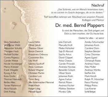 Traueranzeige von Bernd Plappert von FZ