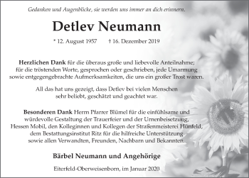 Traueranzeige von Detlev Neumann von FZ