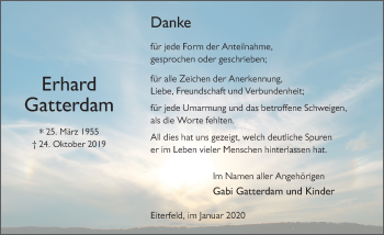 Traueranzeige von Erhard Gatterdam von FZ