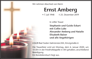 Traueranzeige von Ernst Amberg von FZ