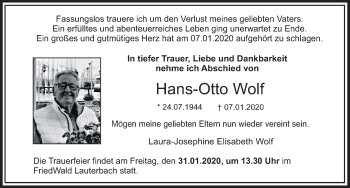 Traueranzeige von Hans-Otto Wolf von FZ