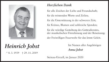 Traueranzeige von Heinrich Jobst von FZ