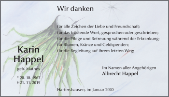 Traueranzeige von Karin Happel von FZ