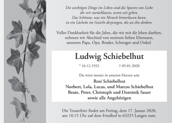 Traueranzeige von Ludwig Schiebelhut von FZ