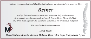 Traueranzeige von Reiner Marth von FZ