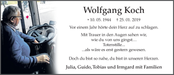 Traueranzeige von Wolfgang Koch von FZ