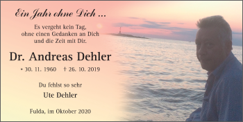 Traueranzeige von Andreas Dehler von FZ