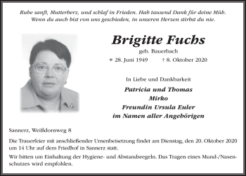 Traueranzeige von Brigitte Fuchs von FZ