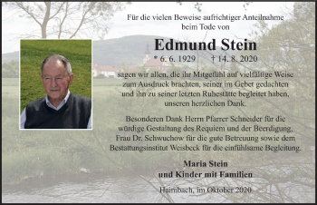 Traueranzeige von Edmund Stein von FZ