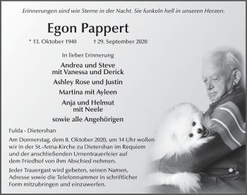 Traueranzeige von Egon Pappert von FZ