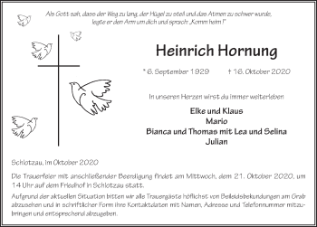 Traueranzeige von Heinrich Hornung von FZ