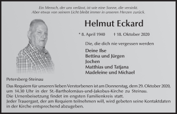 Traueranzeige von Helmut Eckard von FZ