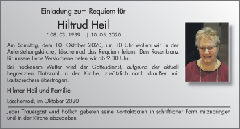 Traueranzeige von Hiltrud Heil von FZ