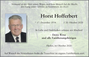 Traueranzeige von Horst Hofferbert von FZ