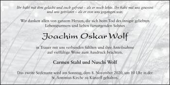 Traueranzeige von Joachim Oskar Wolf von FZ