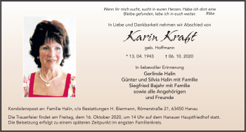 Traueranzeige von Karin Kraft von FZ