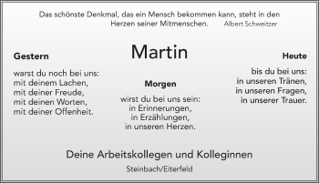 Traueranzeige von Martin Seng von FZ