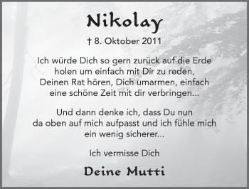 Traueranzeige von Nikolay  von FZ