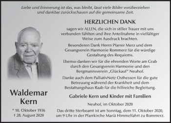 Traueranzeige von Waldemar Kern von FZ
