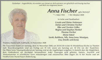 Traueranzeige von Anna Fischer von FZ