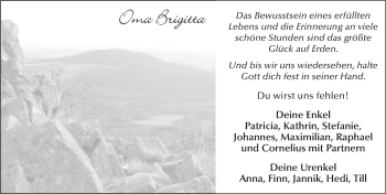 Traueranzeige von Brigitta Trapp von FZ