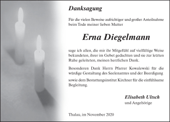 Traueranzeige von Erna Diegelmann von FZ