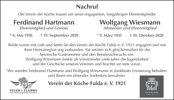 Traueranzeige von Ferdinand Hartmann von FZ