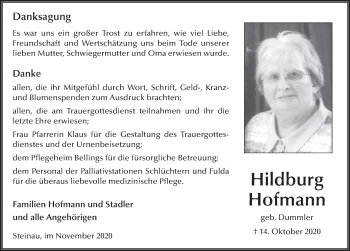 Traueranzeige von Hildburg Hofmann von FZ