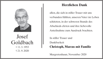 Traueranzeige von Josef Goldbach von FZ