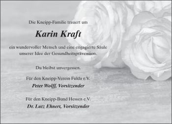 Traueranzeige von Karin Kraft von FZ