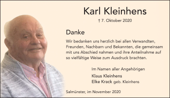Traueranzeige von Karl Kleinhens von FZ