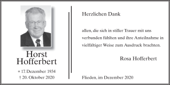 Traueranzeige von Horst Hofferbert von FZ