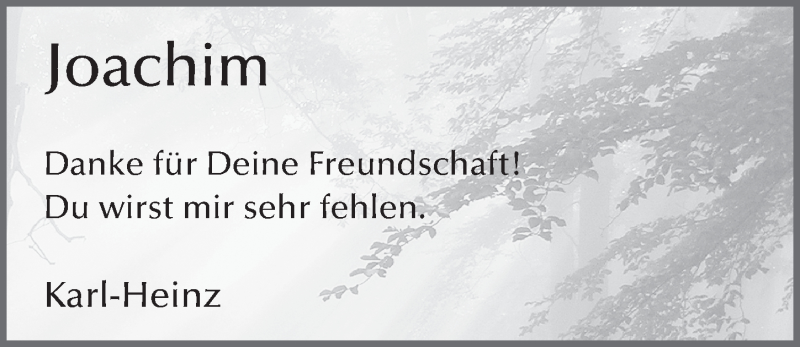 Traueranzeige für Joachim Enders vom 16.12.2020 aus FZ